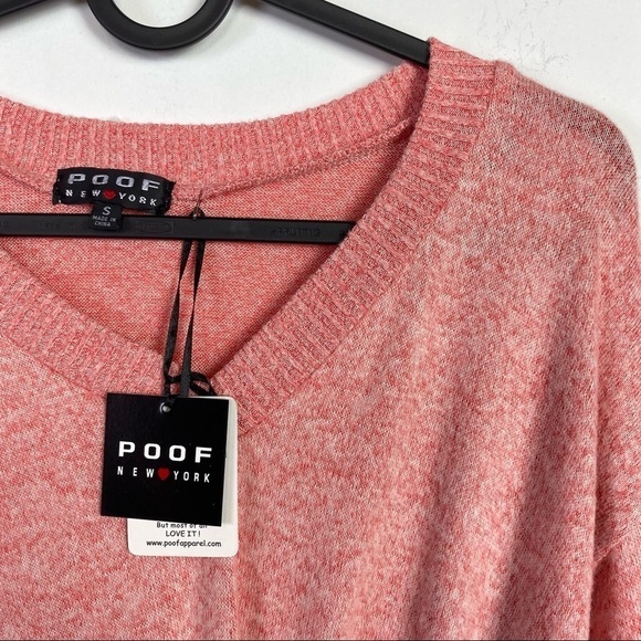 NEW Poof Women V Neck Long Sleeve Twist Knot Cotton Basic Blouse Top Size S - Picture 3 of 10